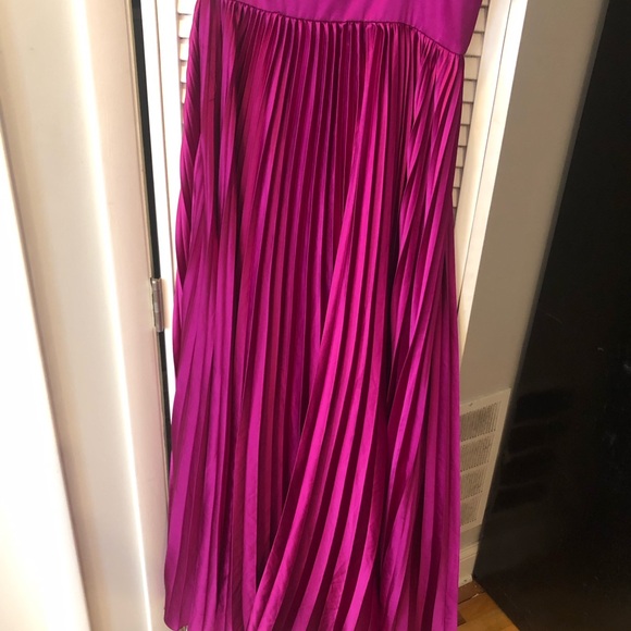 Amur magenta purple Khari one shoulder pleated pink maxi gown dress size 8 $698 - Picture 10 of 12